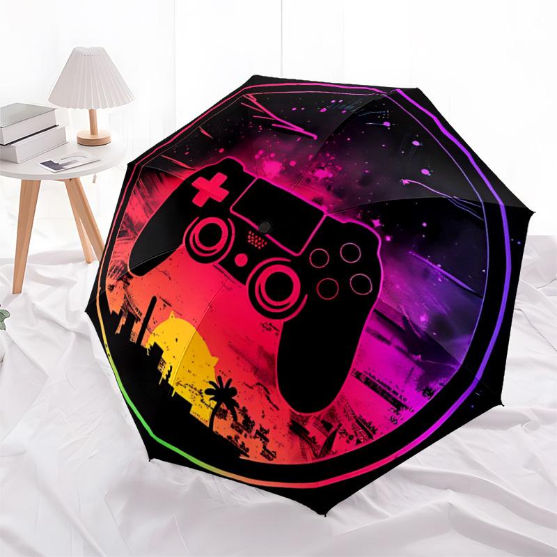 1pc Gamer Console Automatic Folding Umbrella with 8 Bones, 3-Fold Compact Umbrella, Compact Design On-the-Go Essential, casual outdoor acces