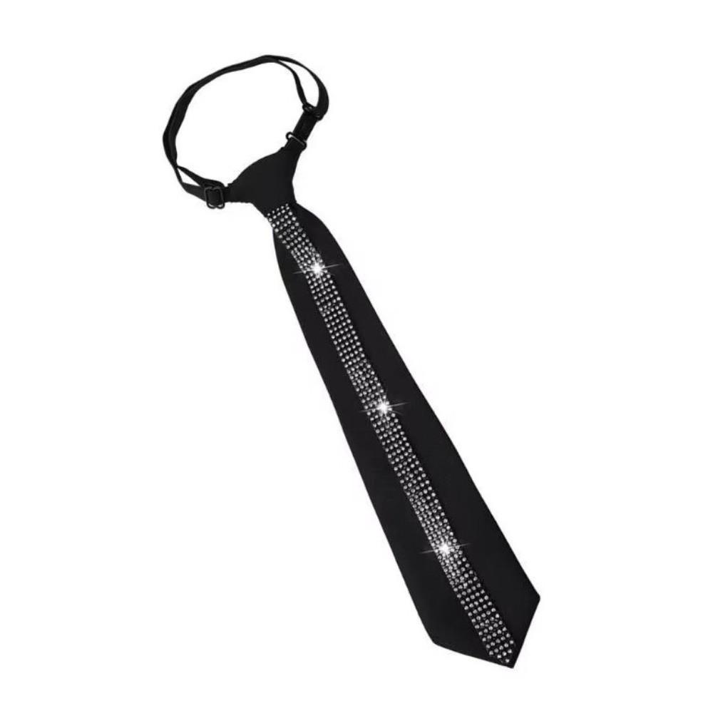 Glitter Business Adjustable Neck Tie Black Pre Tied Neck Tie  Uniform Shirt