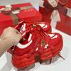 Sports Dad Shoes Women's Ins Tide 2025 New Small Versatile 7.5CM Foam Thick-soled Red Casual Wedding Shoes