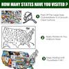 Pacify 2 Sheets RV Stickers Decals 24X16 Travel Of US Map Sticker Visited States For Travel Trailer And Door Wall - 50 State Bumper Stickers, Include