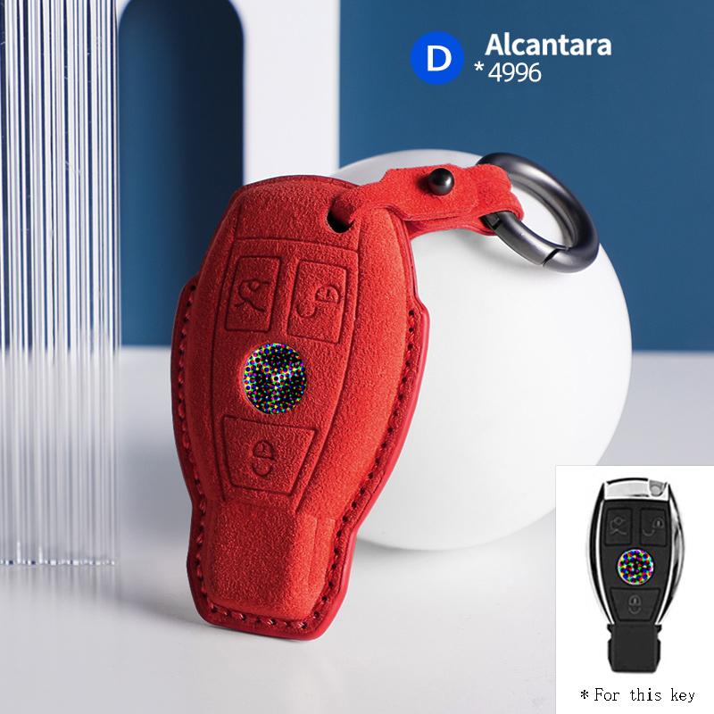 New suede car key case cover protector shell For Mercedes Benz A B C E Class GLS GLA GLK GLC CLS CLA AMG W204 W205 W212 W463