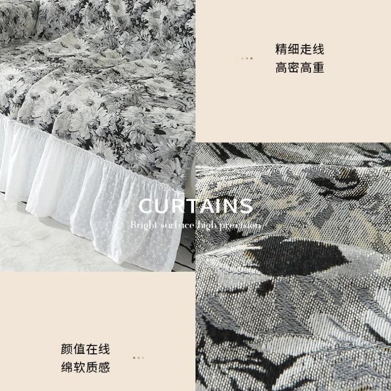 Vintage Žakárová látka na potah pohovky s vysokou hustotou Univerzální pro čtyři roční období Volánkový okraj Potah na gauč Jednodílný Prachotěsný Ručník na pohovku