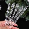 12Pcs Threaded Top Christmas Icicle Ornaments Clear Ice Strip Ornaments  Winter Home Decoration
