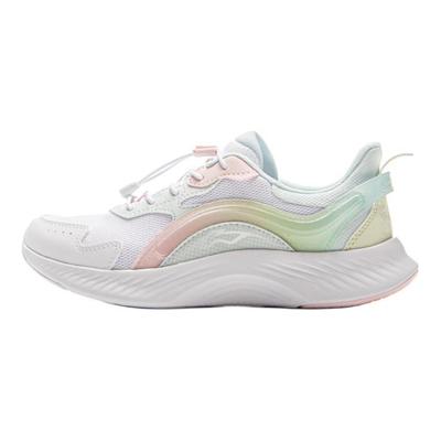 Li Ning Série Estilo de Vida Esportivo Infantil Confortável Moda Absorção de Choque Resistente ao Desgaste Rebound Cano Baixo Sapatos Casuais Infantis YKCV112-2