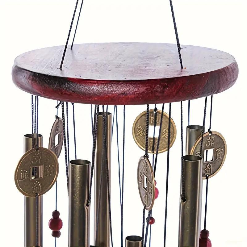 4-tube Pine Wood Metal Bronze Zhaocai Jinbao Dafeng Chime Home Outdoor Ornament Bell Pendant