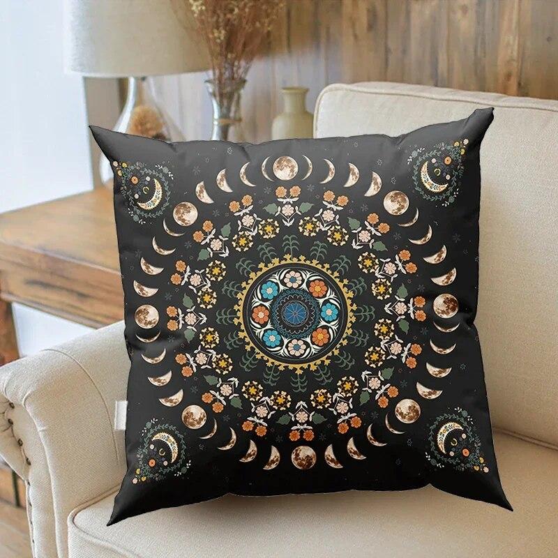 Mondphasen Pflanzen Blumige Mysterium Dekoration Kissenbezug Sofa Stuhl Kissenbezug Schlafzimmer Zuhause Umarmungskissenbezug