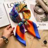 Elegant Silk-Like Square Scarf Women Korean Style Print Neck Lightweight 70x70cm Nylon Fashion Accessory