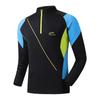 Ropa de Secado Rápido para Exterior Hombre Camiseta Montañismo Elasticidad Transpirable Cuello Alto Media Cremallera Otoño Manga Larga Top