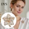 Brooch Pin Maple Leaf Brooch, 3D Hollow Design Lapel with Durable Rhinestones, Anti-exposure Electroplating Badge for Coats Shirts Bags Accessories
