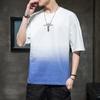 Men's Casual Short Sleeved T-shirt Summer New Men's Fashion Brand Gradient Loose Base Shirt Pure Cotton Half Sleeved T-shirt