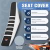 Dirt Bike Seat Cover Universal - Ribbed Gripper Pit Bike Seat Cover for Motorcycle Enduor Motocross White-Black
