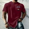 Men's Vintage Texture Print Short Sleeve T Shirt Loose Fit Casual Summer Daily Wear Crew Neck Top