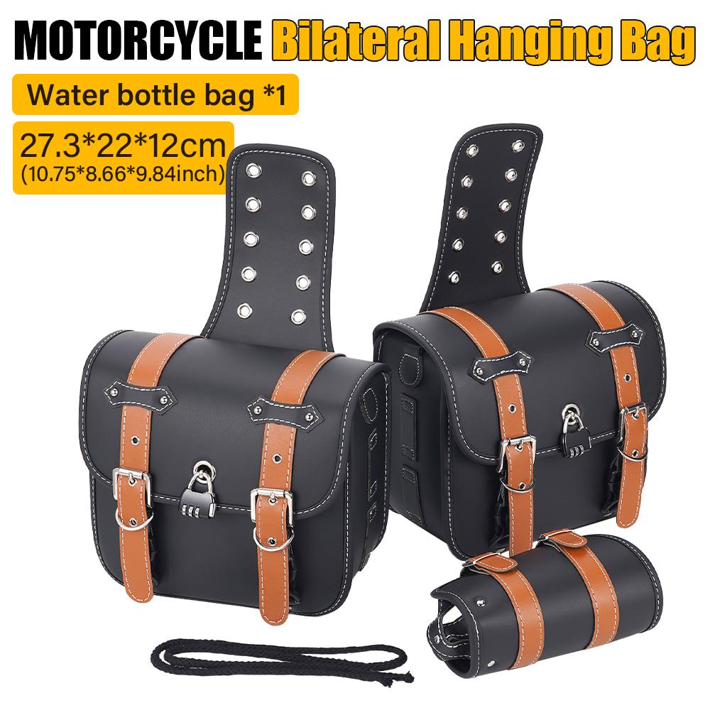 

Универсальные мотоциклетные кофры Пара Вилка Сумка из ПУ кожи Противоугонная Ретро Боковая сумка для инструментов Седельная сумка для Honda для Bmw Suzuki