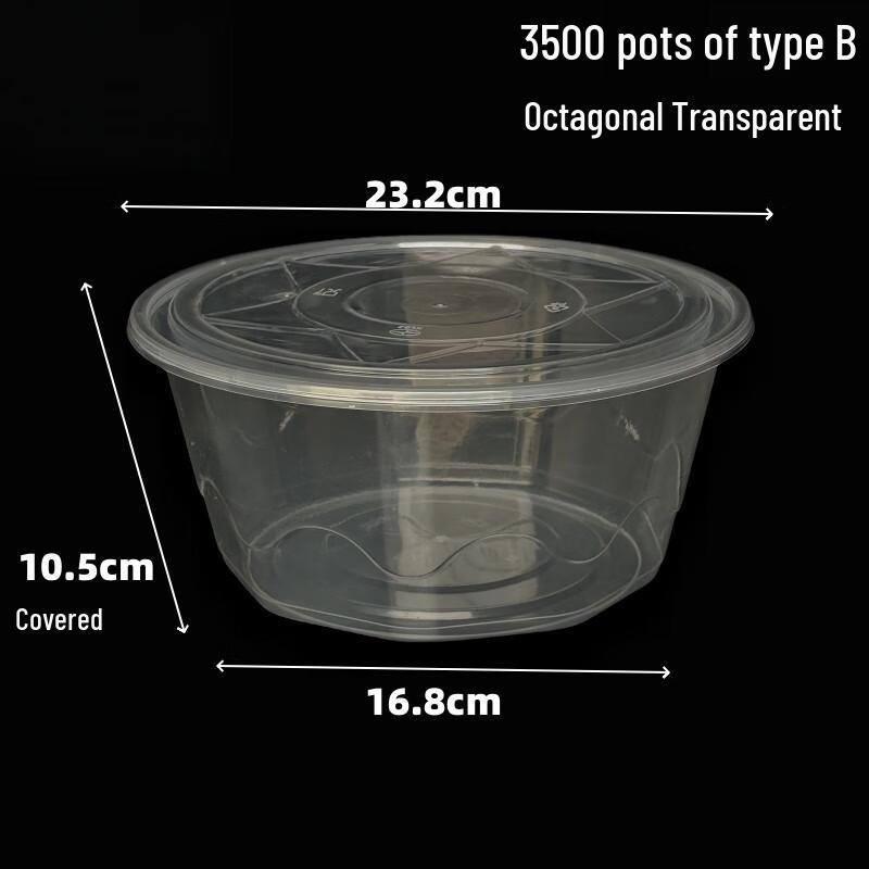 MOLUONA Round Disposable Takeaway Food Container (3500ml)