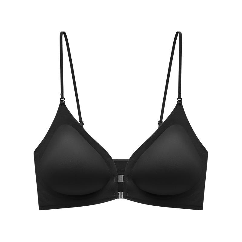 

Жидкая основа бюстгальтер с передней застежкой женский для маленькой груди собирающий поддержку съемные регулируемые бретели красивая спинка BA бюстгальтер XL size = 38/85 ABC cup (135-75 kg) чёрный