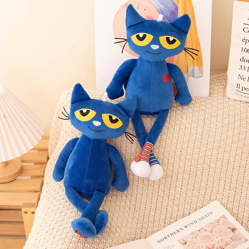 40CM Cartoon Anime Pete The Cat Plush Toys Blue Cat Stuffed Soft Animal Doll Birthday Gift for Children