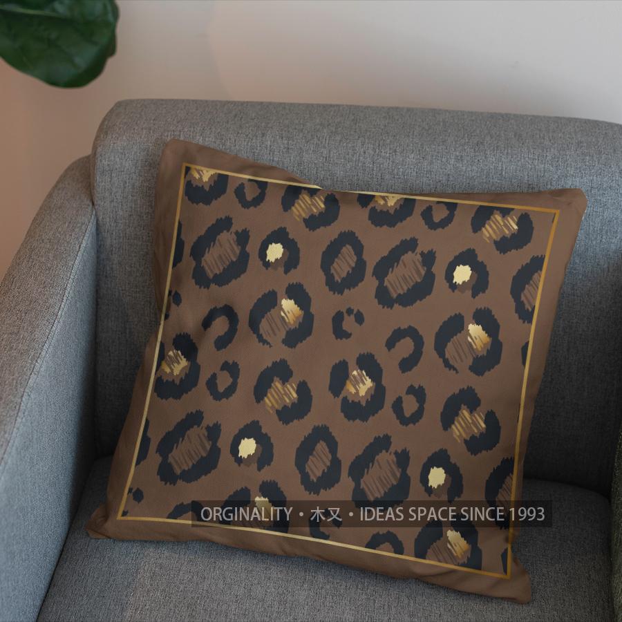 2D Bunte Patchwork-Kissenhülle mit Leopardenmuster und Tiergesichtern, geeignet für Sofa, Schlafzimmer, Auto