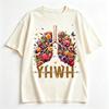 Anatomical Lungs Tshirt Every Breath Speaks His Name Vintage Flower Butterfly Print Oversized Short Sleeve Tee For Unisex Unisex