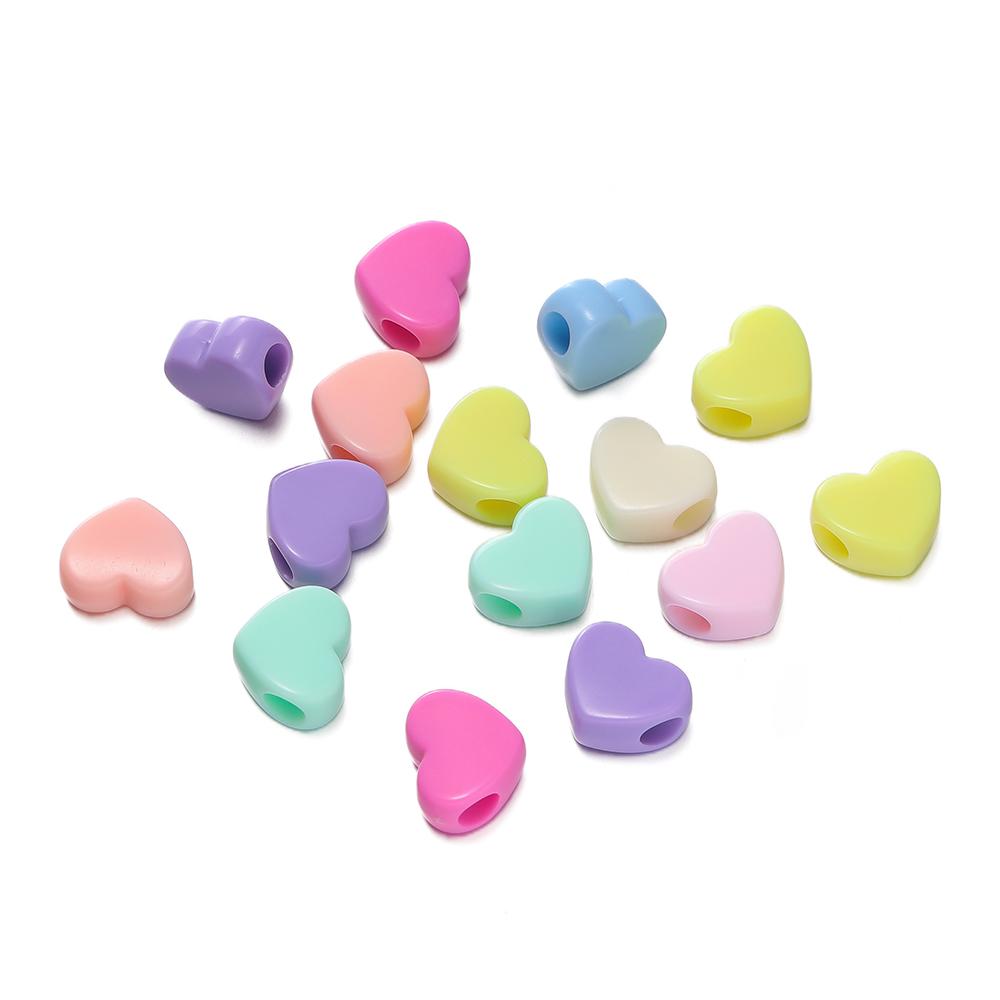 30pcs Acrylic Mixed Color Large Hole Beads Heart Star Shaped Spacer Beads for DIY Necklace Bracelet Jewelry Making Finding