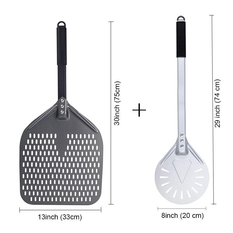SHANGPEIXUAN 16/14/13/12 Zoll perforierte Pizzaschaufel rechteckige Pizzaschaufel Aluminium Hartbeschichtung Pizzaschaufel Paddel kurzes Werkzeug 1