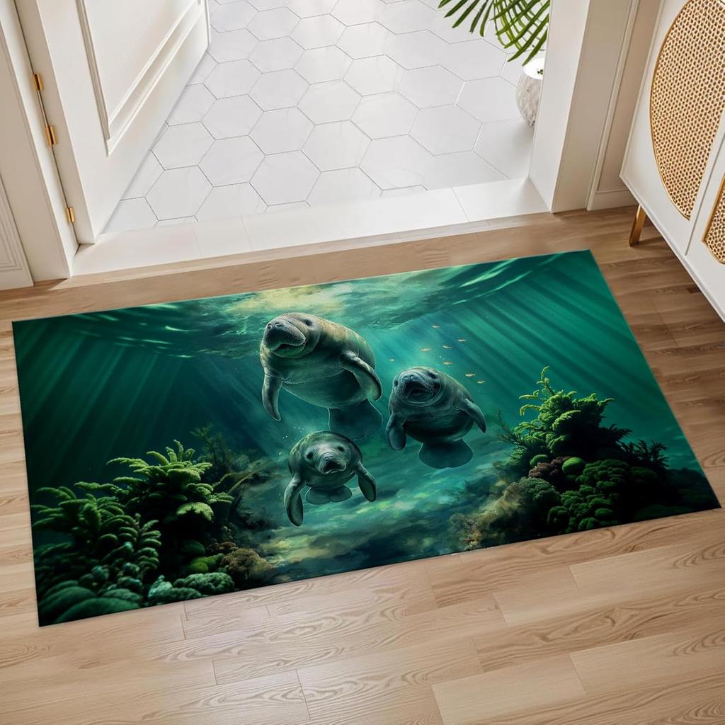 Colorful Nautical Rope Indoor Door Mat, Floor Area Rug for Entryway, Living Room,or Bathroom, Non-Slip Doormat,Vibrant Knotted