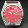 VINTAGE SEIKO 5 AUTOMATIC 7009A JAPAN MENS ARABIC RED COLOR DIAL WATCH a702665-1