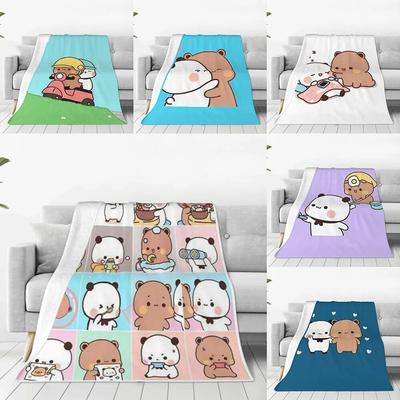 Bubu Dudu Pandabär-Decke, weich, warm, Flanell, Überwurf, Plüsch, für Bett, Wohnzimmer, Picknick, Reisen, Zuhause, Sofa