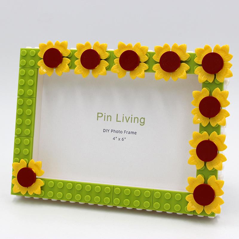 

Набор для изготовления фоторамки «Подсолнух» своими руками: Креативная фоторамка ручной работы для детей, подарок для раннего развития, занятие с конструктором 6-inch