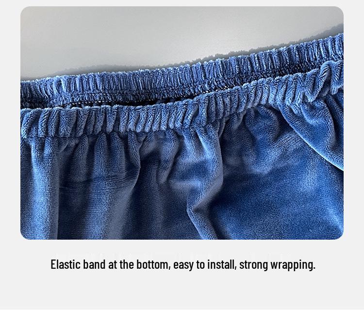 Universeller elastischer Esszimmerstuhlbezug aus Silberfuchs-Fleece