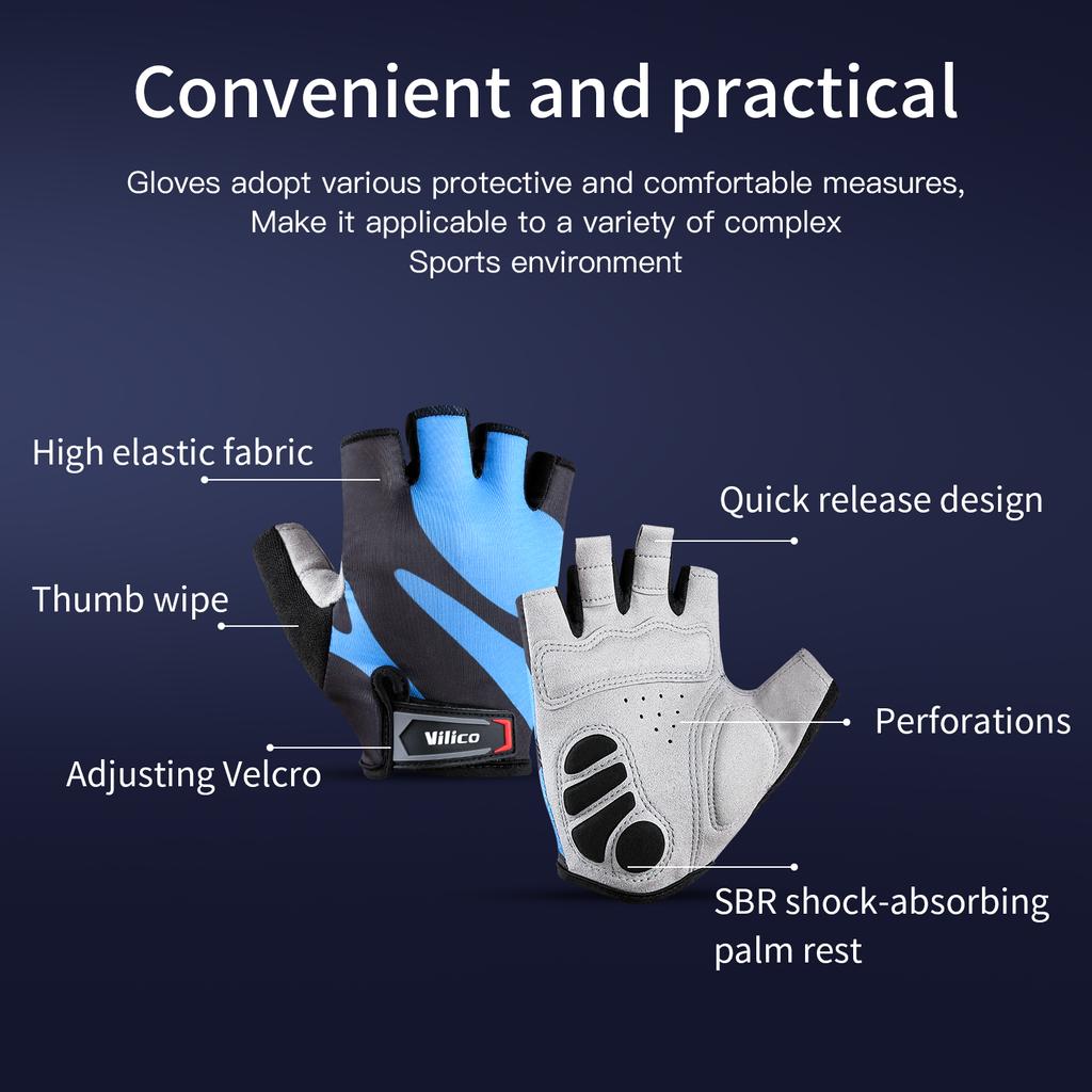 Halbfinger Radhandschuhe Sommer Fahrradhandschuhe Stoßdämpfung Atmungsaktiv Mountainbike Mtb Handschuhe Fahrradzubehör