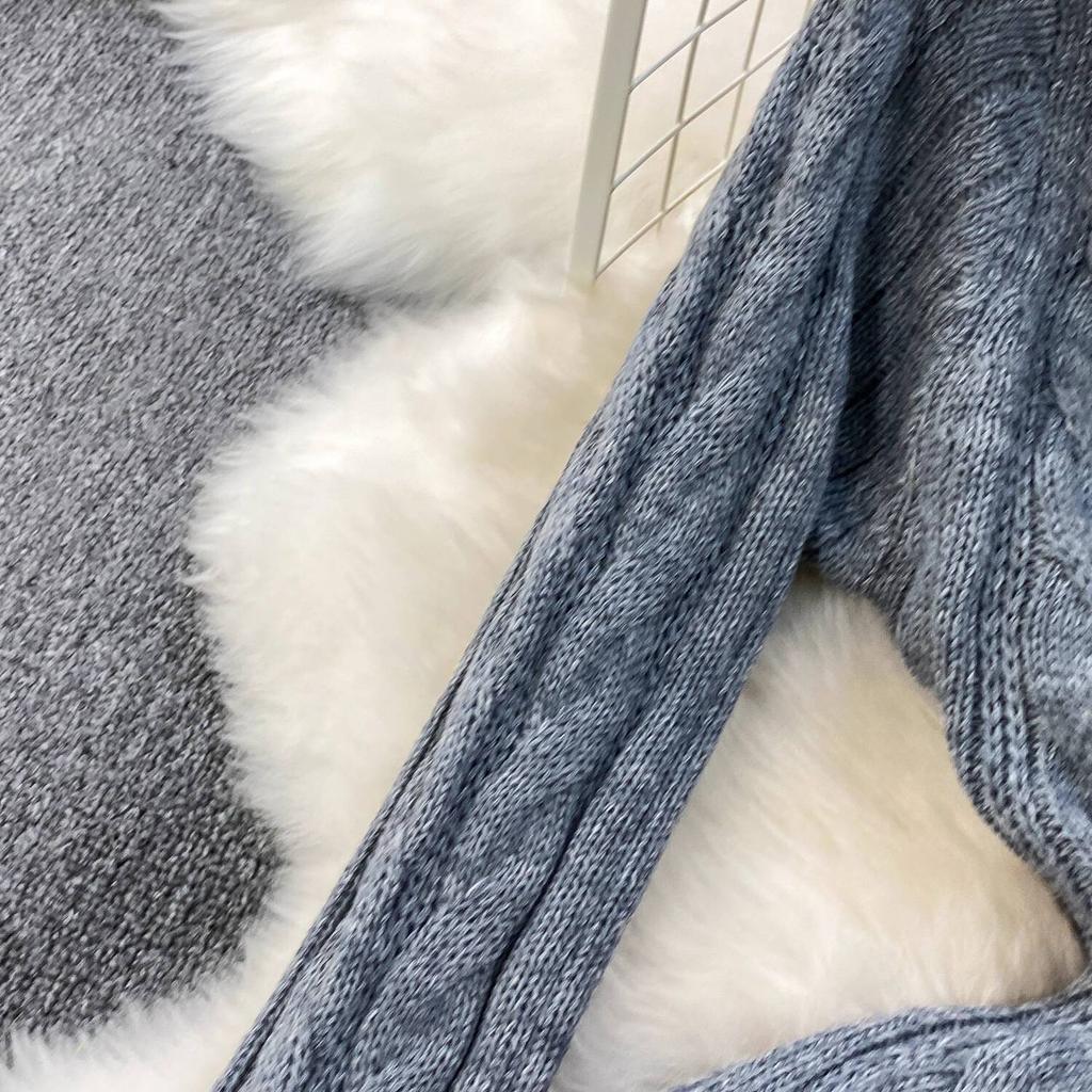 Gray Fashion Turtleneck Sweater Dress For Women New Autumn Winter Chic Long Sleeves A-Line Pullover Loose Knitted Dresses