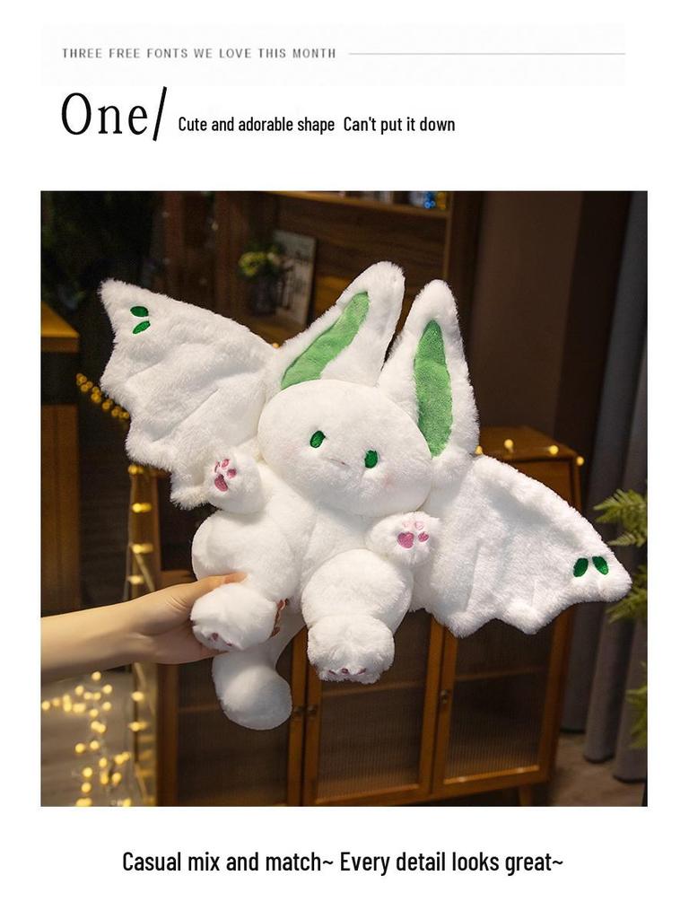 Bat Rabbit Plush - Cute Flying Rabbit Transforms Into Big White Doll Little Fu Zhu