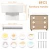 8Pcs Drawer Handle Cute Single Hole Door Pull Knob Round Kitchen Cupboard Wardrobe Door Dresser for Furniture Pull Knobs