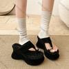 Fashion 2025 Summer Platform Wedges Woman Clip Toe Slippers Fashion Thick Bottom High Heels Party Slides Shoes