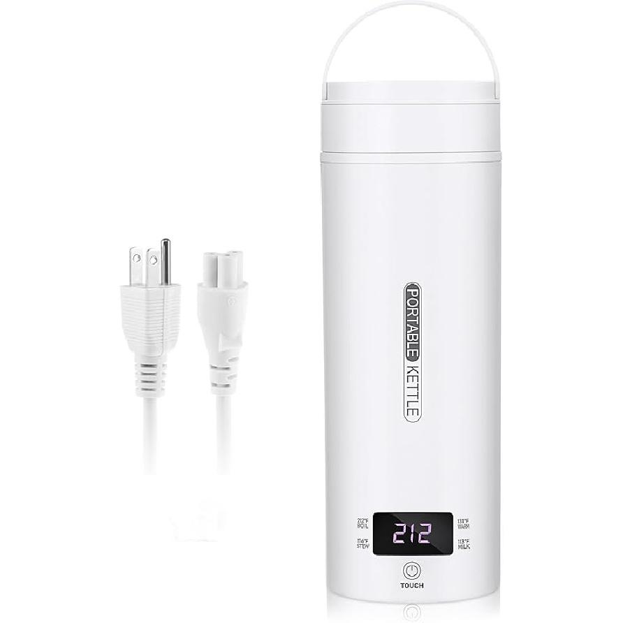 Travel Electric Kettle, Small Mini Portable Electric Kettle for Hot Boiling Water, 4 Temperature Settings, Auto Shut-Off & Boil Dry Protection, 304