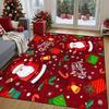 Christmas Santa Claus Rug Extra Large Area Rug for Living Room Bedroom Office Non-Slip Washable Red Carpet Throw Rug Winter Room