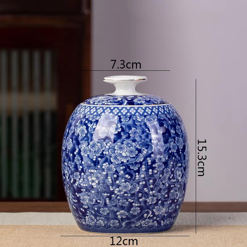 Blue and White Porcelain Tea Canister Ceramic Tea Organizer Box Storage Jars Desk Decoration Tea Jar Coffee Container Teas Caddy
