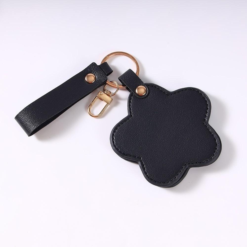 Rotate Small Mirror Stars Shape Makeup Mirror PU Leather Colorul Star Keychain  Graduation Gift