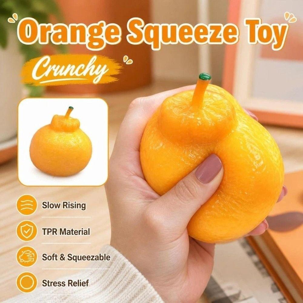 Sound Effects Orange Squeeze Toy Crunchy TPR Fidget Toy  Children's Gifts
