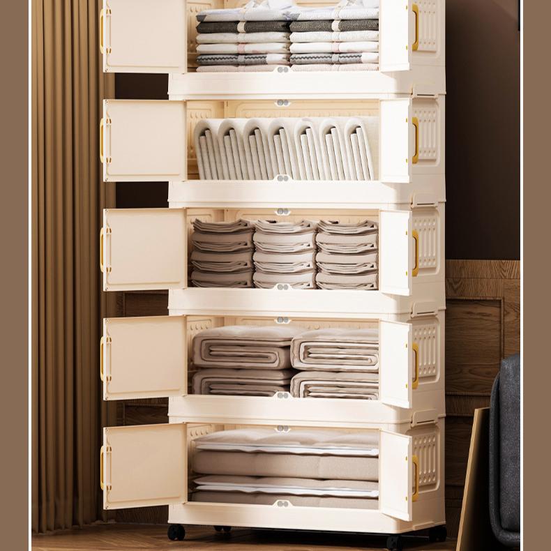 Flip Storage Box Storage Cabinet Foldable Plastic Wardrobe Cross-border Clothes Organizing Box Home Bedroom Locker