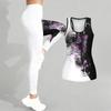 Schmetterlings-Print Yoga-Outfit für Damen Mode Trainings-Leggings Fitness Sport Lässiges Yoga-Set Sportanzug