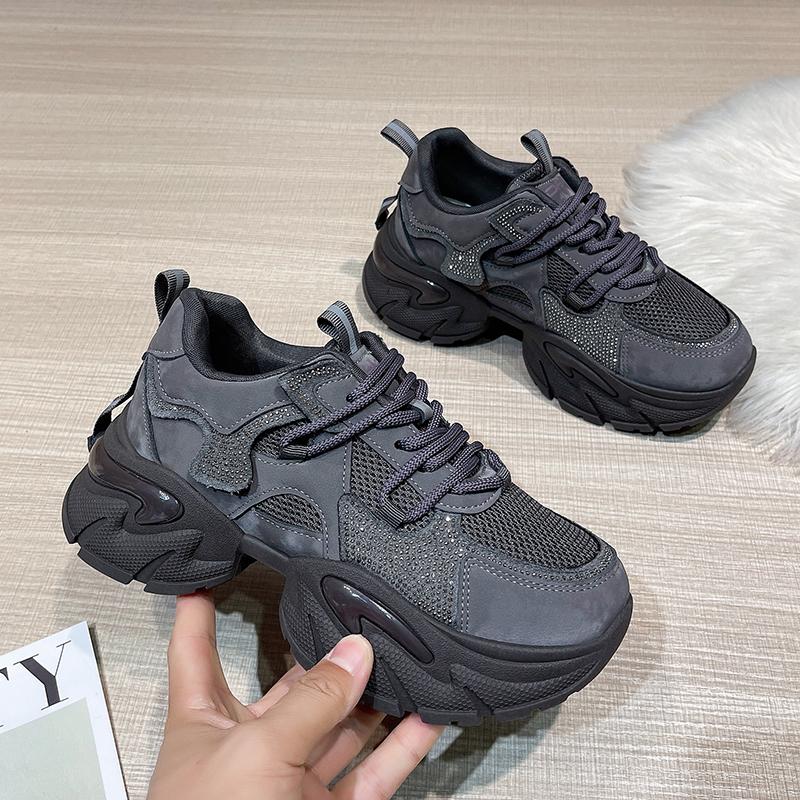 Fashion NEW Women Thick Bottom Chunky Sneakers Female Platform Lace Up Breathable Spring Autumn Woman Vulcanize Shoes Zapatos Mujer
