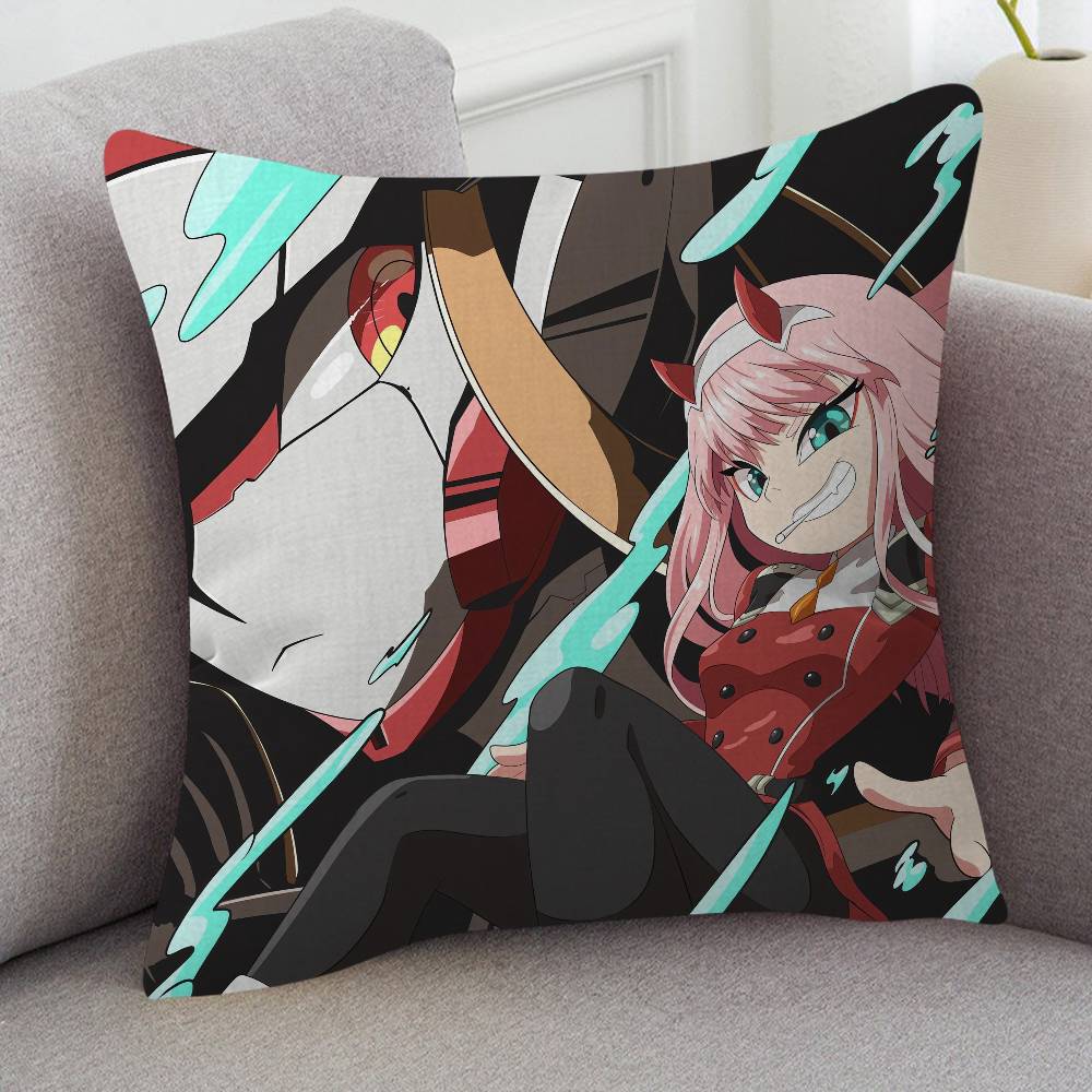 Anime DARLING In The FRANXX Cartoon Series Square Pillowcase Soft Waist Sofa Cushion Cover Bedroom Room Pillowcase