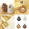 Decorative Leather Keychain with Pet Hair Storage Soft Sturdy Design Pet Hair Keyring for Personal Belongings