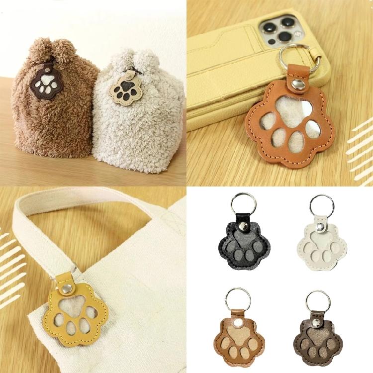 Decorative Leather Keychain with Pet Hair Storage Soft Sturdy Design Pet Hair Keyring for Personal Belongings