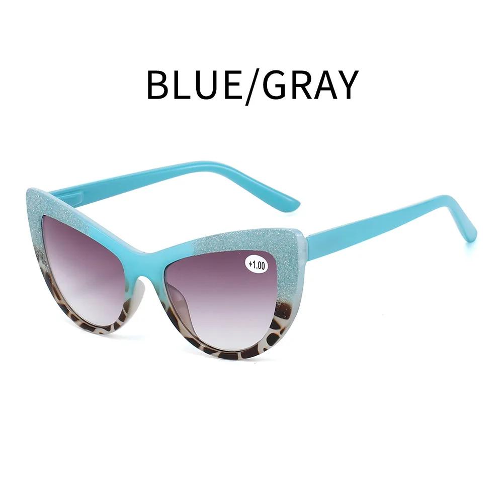 Módní nové kočičí brýle na čtení Luxusní sluneční brýle Módní a jedinečné Brýle s vysokým rozlišením na dalekozrakost To+3.5+4.0