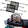 Durable Nylon Mesh 1pc Elastic Cargo Net Suitable for Motorcycles, Scooters, Bicycles, Trunk and Rear Seat Accessories - With Helmet Holder