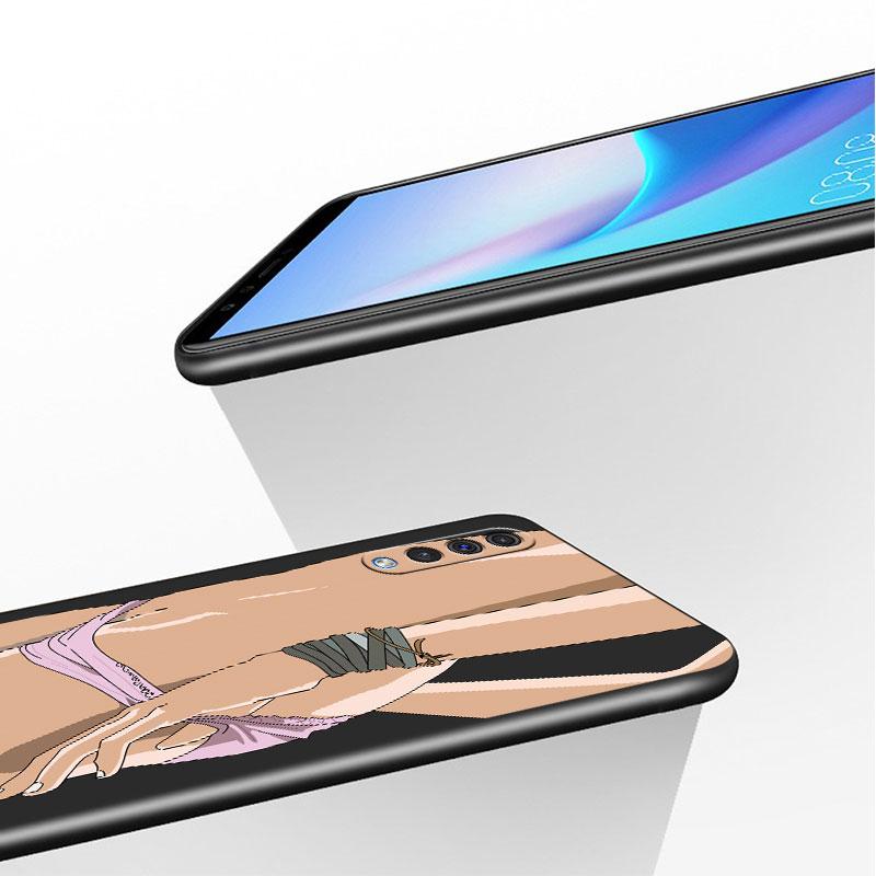 Silikonhülle mit sexy Mädchen-Arsch-Muster Coque für Samsung Galaxy A30 A10 A50 A70 A20 A51 A01 A04 A03 A71 A40 A20e A20s Schwarz