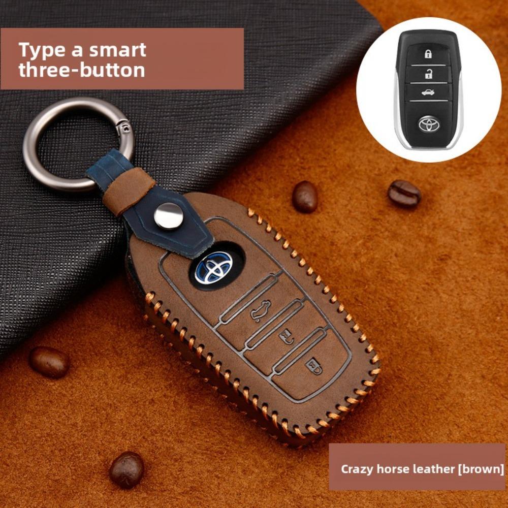 Für Toyota Autoschlüsselhülle Top-Grain Crazy Horse Leder Schlüsselhülle Luxus Schlüsselhülle Premium Schutz