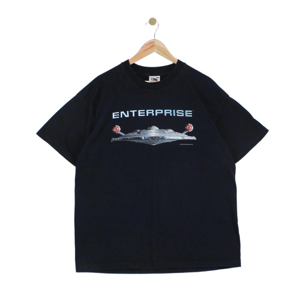 Vintage Star Trek Enterprise T-Shirt Mens Size XL Black 2002